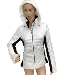 Calvin Klein Women's Hooded Puffer‎ Jacket White Size S